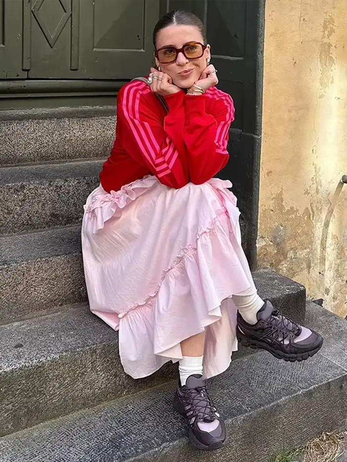 Jupe longue asymétrique de Style français pour femmes