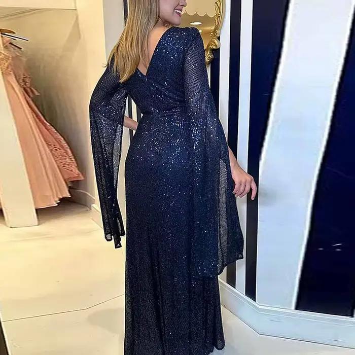 Robe de soirée longue à paillettes pour femmes