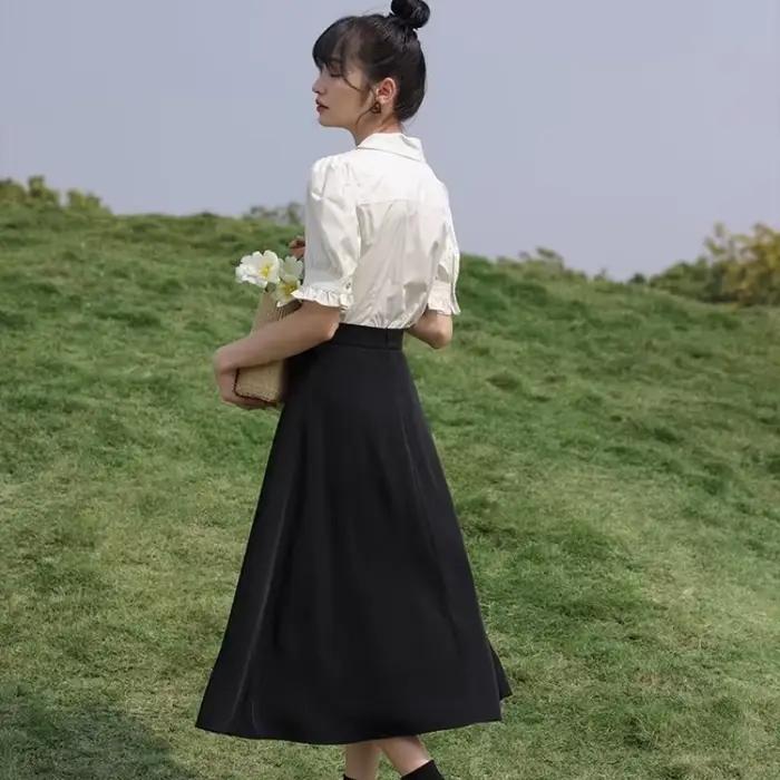 Jupes taille haute de style chinois pour femmes