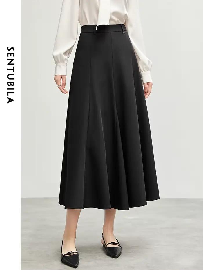 Jupe longue queue de poisson noire SENTUBILA pour femme