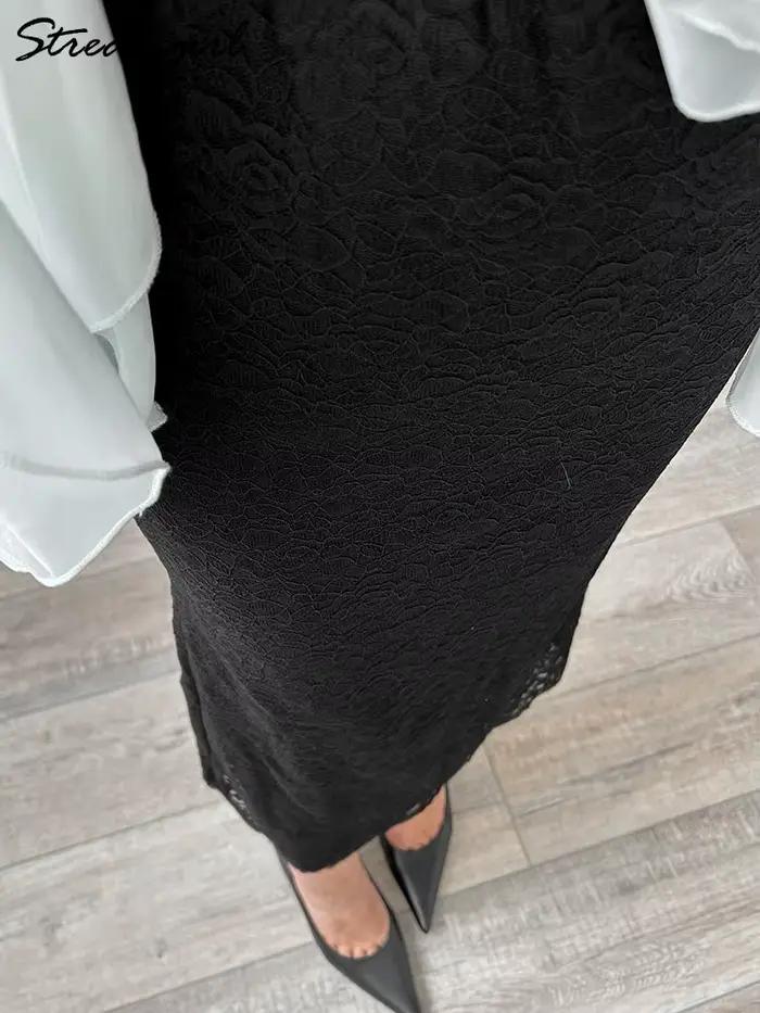 Jupe en dentelle blanche Maxi moulante femmes été tenue de bureau jupes formelles élégantes