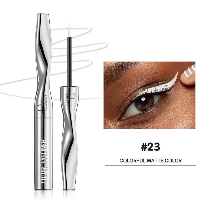 Eyeliner coloré liquide imperméable mat nacré liquide Eyeliner stylo longue durée vert jaune violet bleu blanc Eye Liner