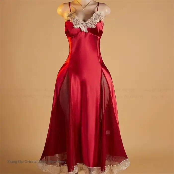 Chemise de nuit à bretelles pour femmes, chemise de nuit longue, vêtements de salon, vêtements de nuit, lingerie d'été, vêtements de maison, nouveau