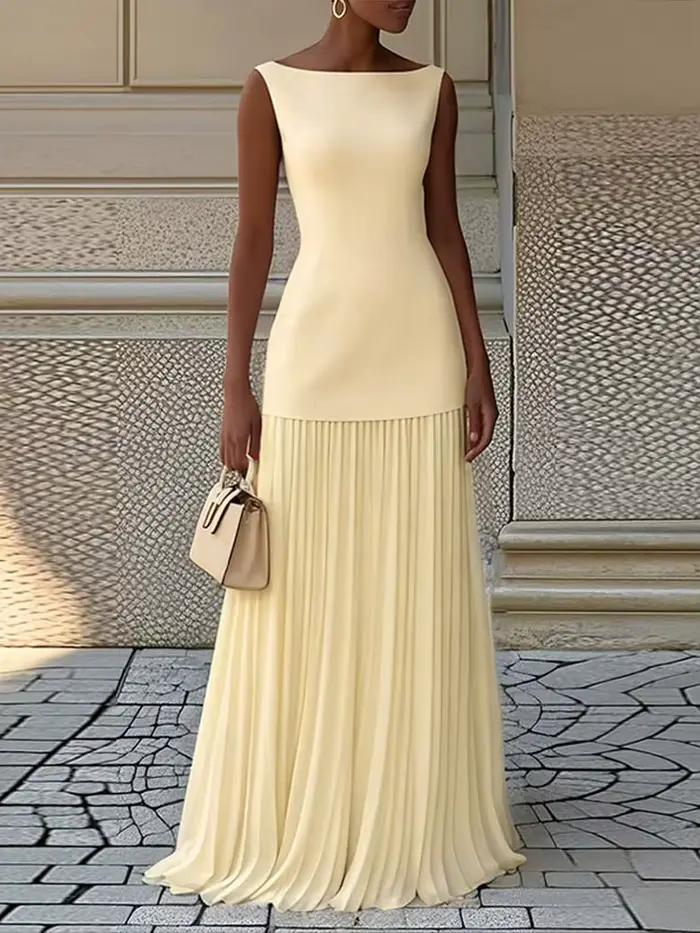 Femmes élégant solide jupe plissée ensembles femme 2 pièces tenue Sexy Slash cou sans manches débardeur tenues été creux mince costumes