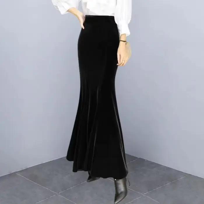 Nouvelle jupe en velours pour femmes mode mince