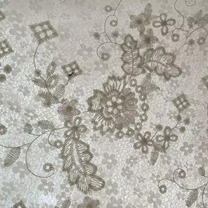 Tissu en dentelle et maille brodée florale, pour robe de mariée, jupe, tissu fait à la main, matériel de couture