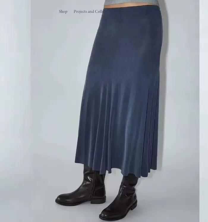 Pal25 nouvelle jupe mi-longue en tricot élastique pour femmes pour le printemps et l'automne