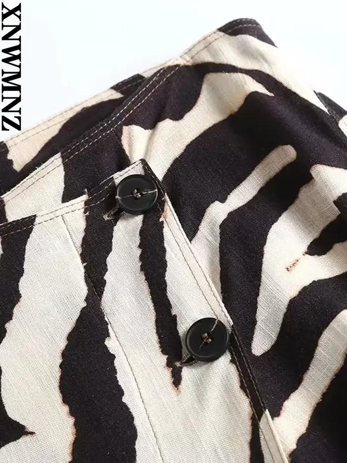 XNWMNZ – jupe fendue en lin mélangé pour femmes