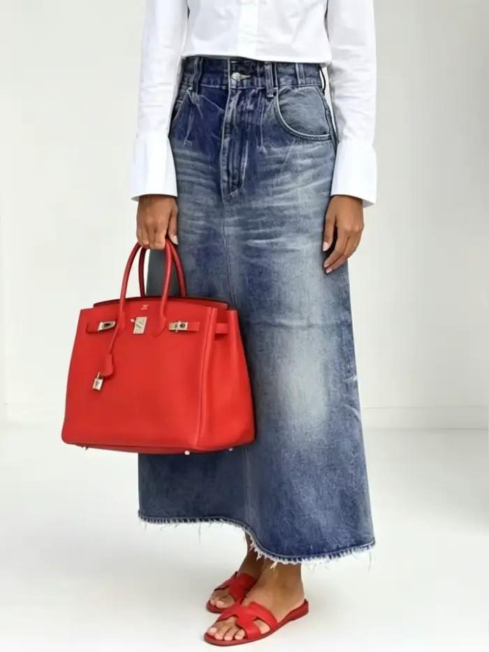 Jupe longue en jean Modigirl 2026 pour femme – Tendance automne-hiver