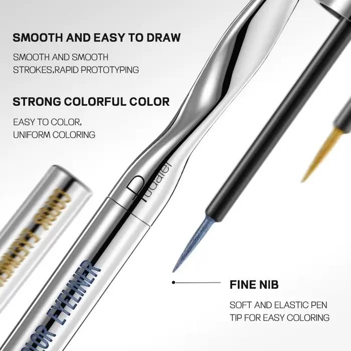 Eyeliner coloré liquide imperméable mat nacré liquide Eyeliner stylo longue durée vert jaune violet bleu blanc Eye Liner