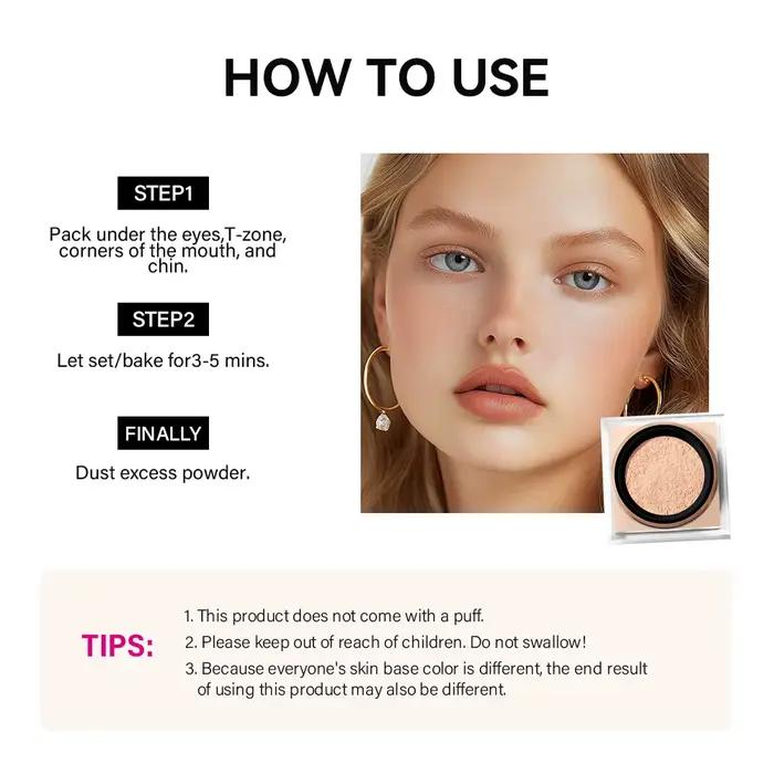 Adt Baking and Setting Powder Maquillage, Longue durée, Contrôle de l'huile, Visage naturel, Imperméable, Éclaircissant, Cosmétiques, 256