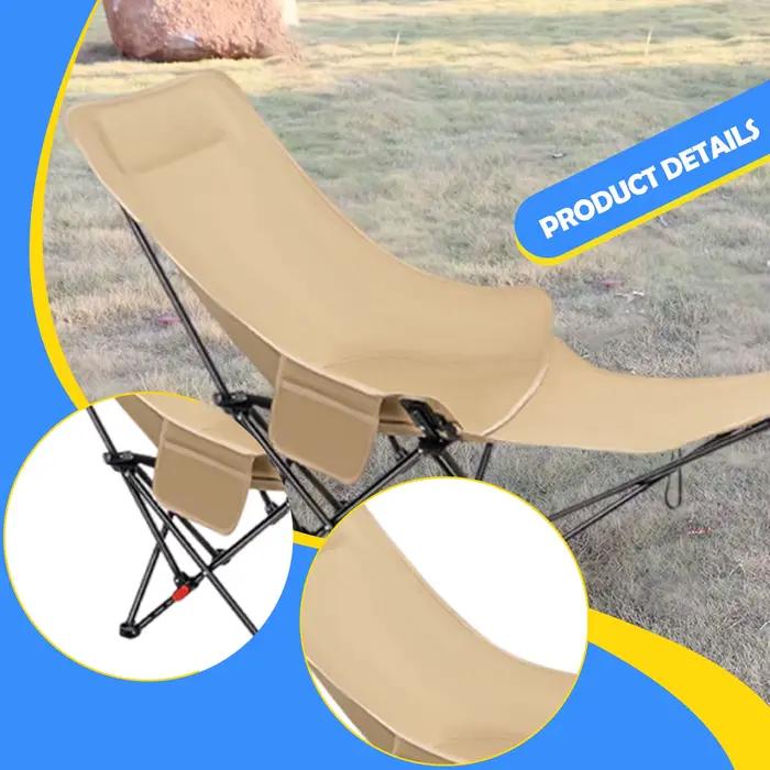 Chaise pliante de Camping en plein air, réglable à 4 vitesses, avec Support de pied, pour Camping, pêche, voyage, plage, voyage en plein air, détente