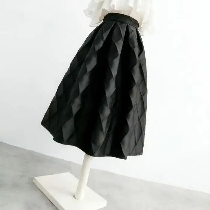 2025 Faldas Mujer De Moda Simple Vintage Jupe femmes mode tempérament grande balançoire