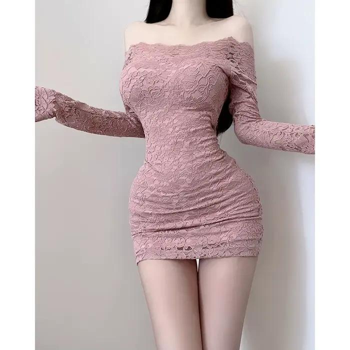 Robe élégante en dentelle pour femme, jupe de hanche française, amincissante