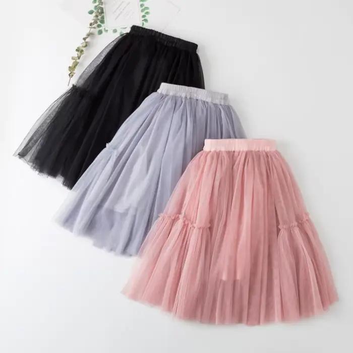 Jupes pour filles, jupe simple en gaze de princesse pour toutes les saisons
