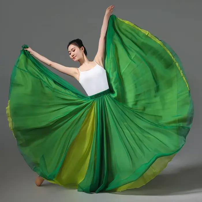 Jupe de danse classique à double couche avec rotation à 720 degrés
