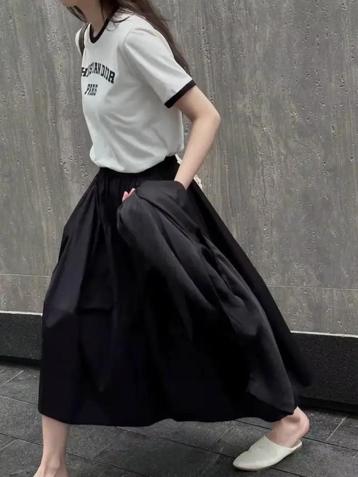 Jupe minimale décontractée pour femmes, style japonais, 100% coton