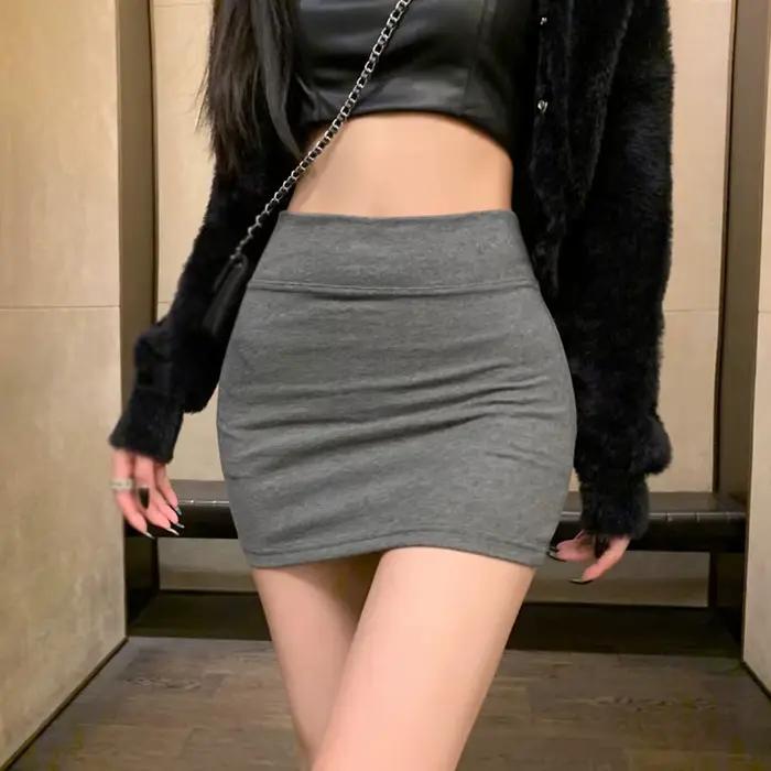 Femmes jupes taille haute polyvalent élastique