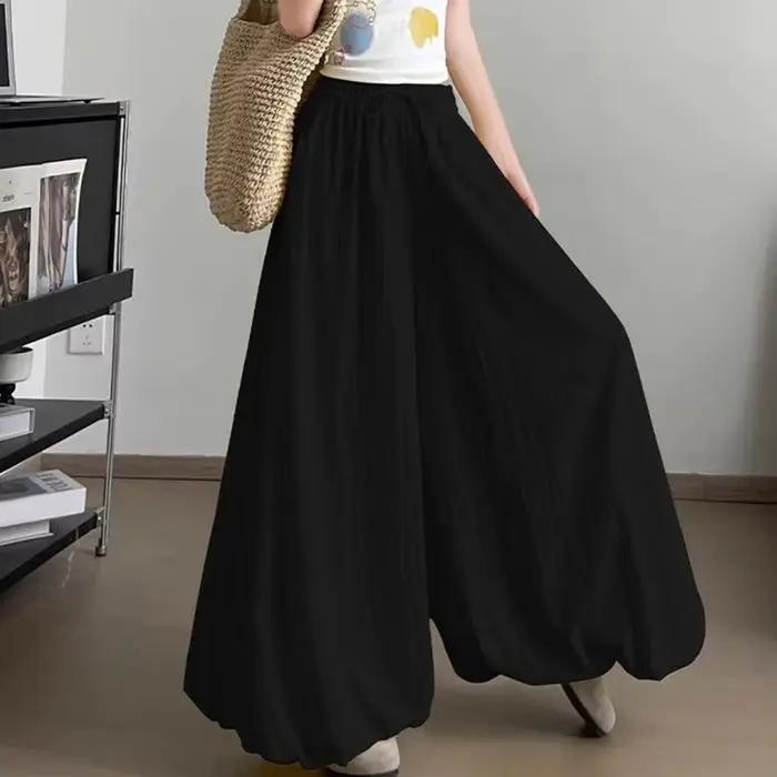 Pantalon Jupe Jaune à Motifs Floraux pour Femme