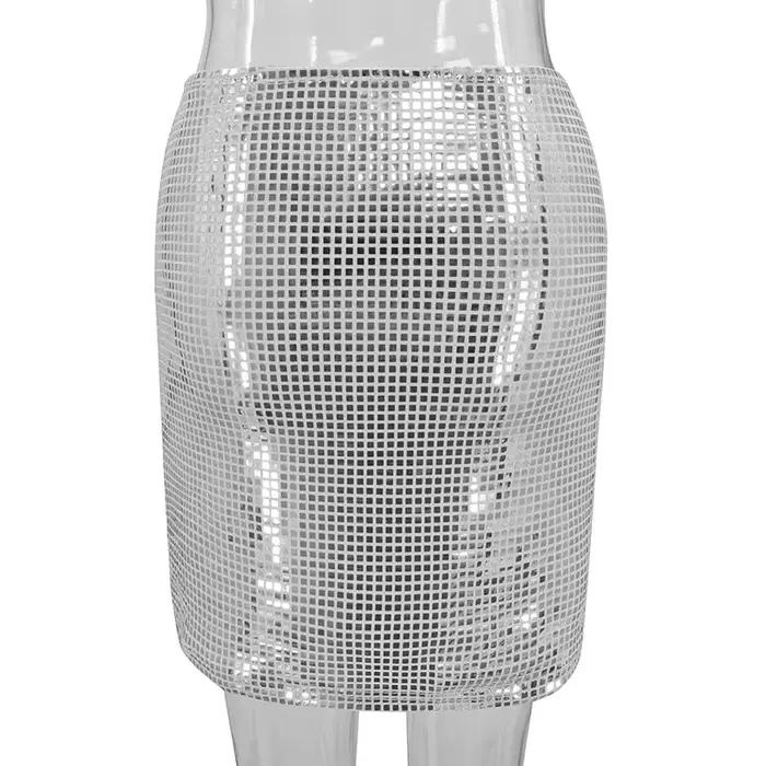 Jupe en Maille Pailletée pour Femmes Décontractée et Élégante pour Occasions Spéciales Saint Valentin Soirées Chic Été