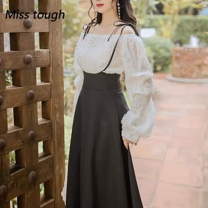 Jupe longue Miss Tough bas de Lolita style vintage Y2K pour femmes ajustée chic et confortable pour occasions spéciales et cosplay