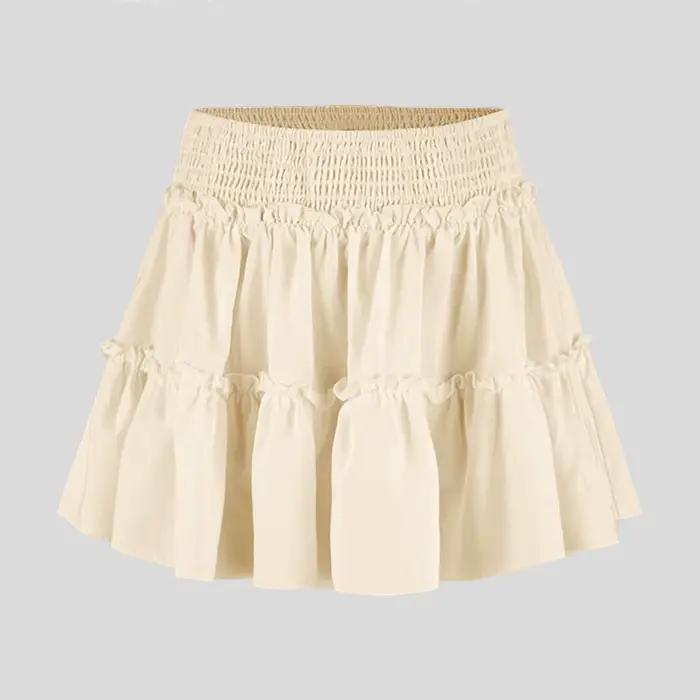 Jupe-culotte taille haute extensible pour femme