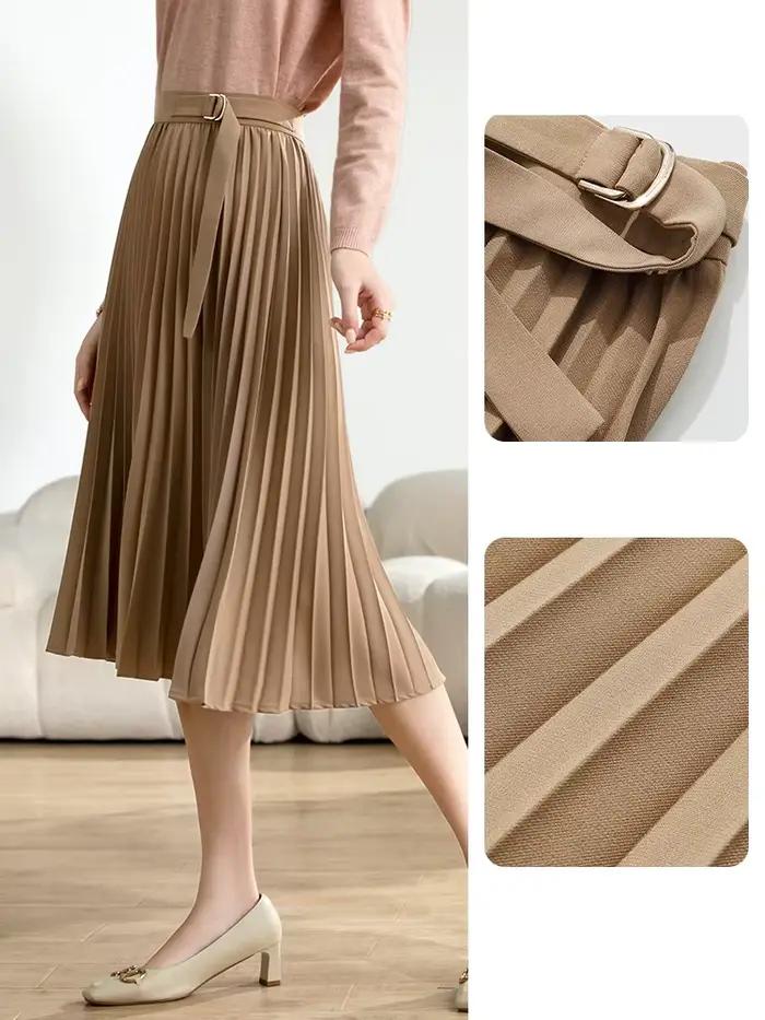 I Believe You-Jupe plissée taille haute pour femme
