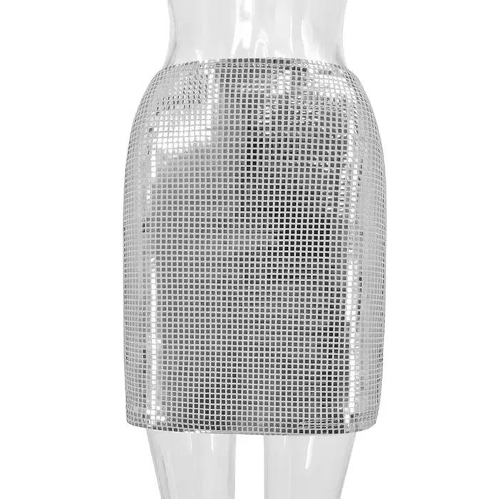 Jupe en Maille Pailletée pour Femmes Décontractée et Élégante pour Occasions Spéciales Saint Valentin Soirées Chic Été