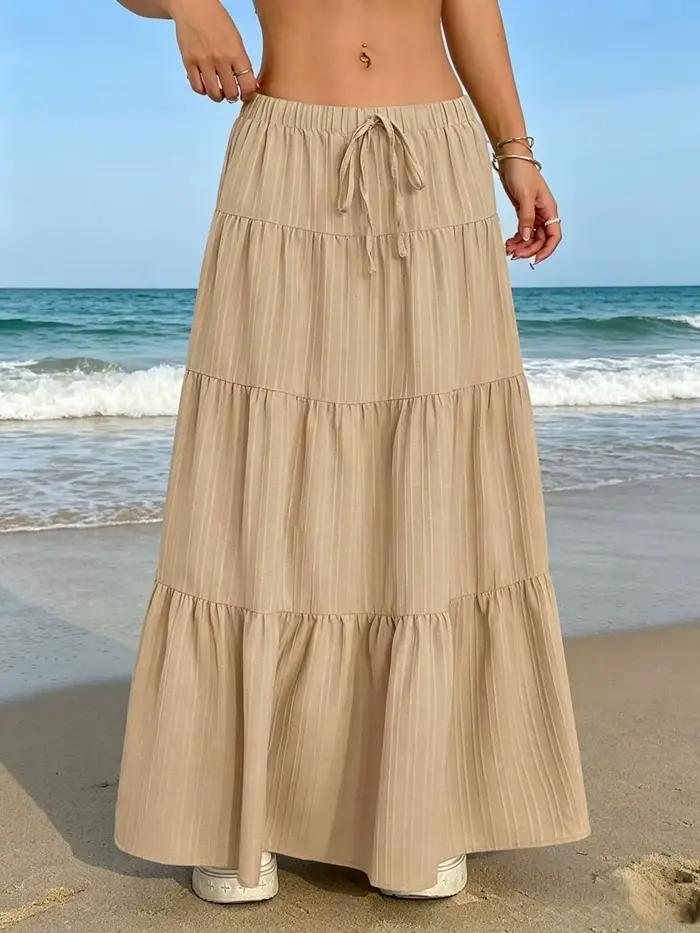 Nouvelle jupe longue d'été blanche grande taille
