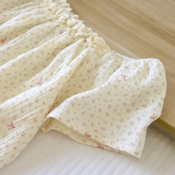 Chemise de nuit en coton fin à imprimé floral pour femme, pyjama d'été doux et mignon à manches courtes, coupe ample, robe de maison
