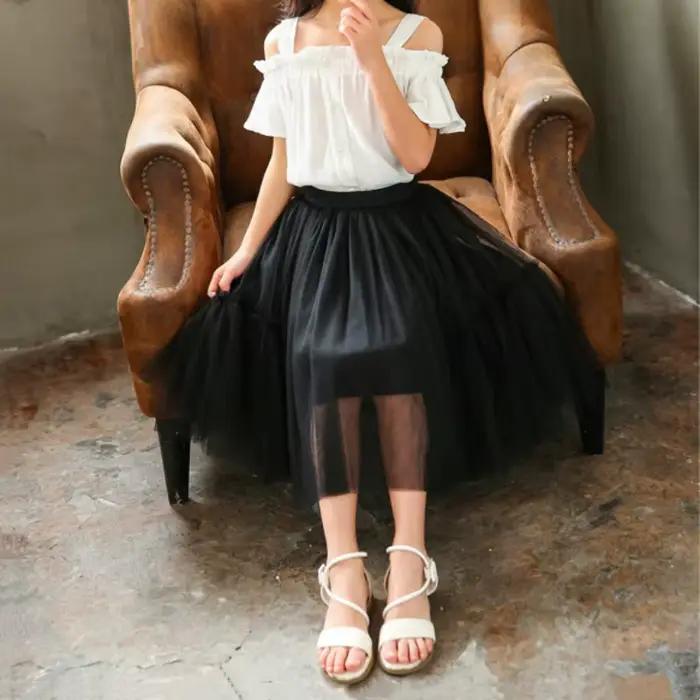 Jupes pour filles, jupe simple en gaze de princesse pour toutes les saisons