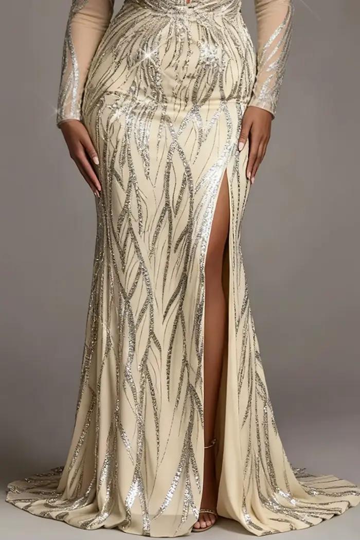 Robe de mariée grande taille en Tulle argenté