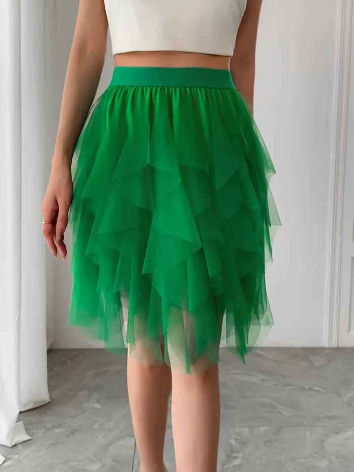 Jupe mi-longue en mousseline de soie pour femme