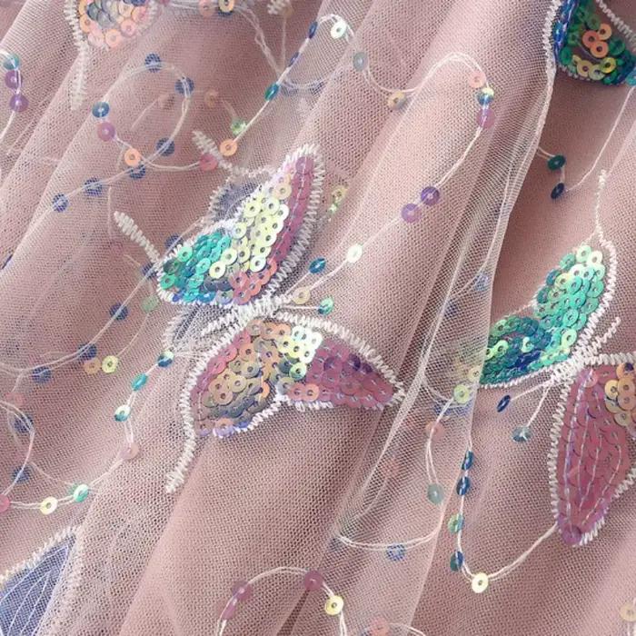 Jupe longue en Tulle à paillettes et papillons pour femmes