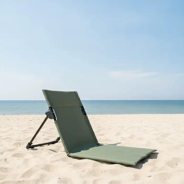 Tapis de plage pliable avec dossier, chaise longue pliable confortable, chaise longue pliable, mobilier durable et polyvalent