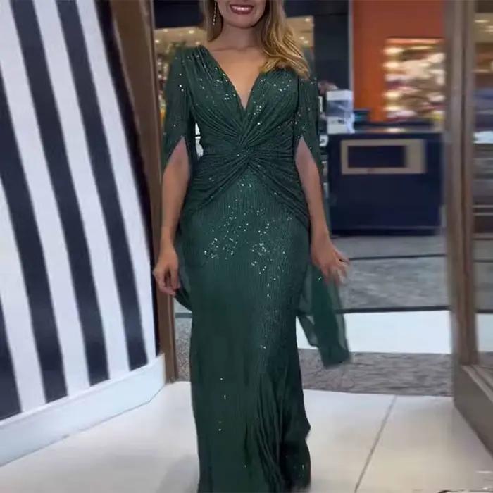 Robe de soirée longue à paillettes pour femmes