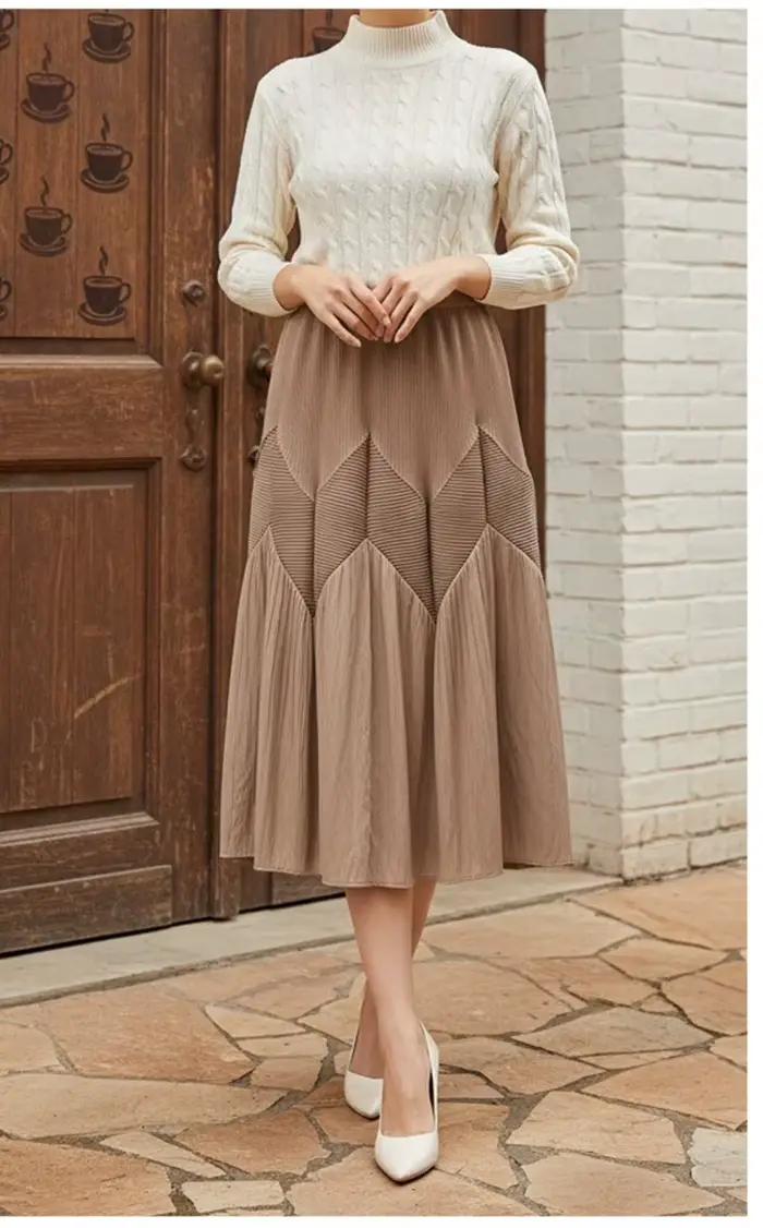 Jupe tulipe taille haute avec taille élastique pour femme