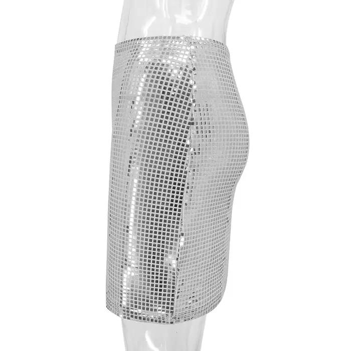 Jupe en Maille Pailletée pour Femmes Décontractée et Élégante pour Occasions Spéciales Saint Valentin Soirées Chic Été