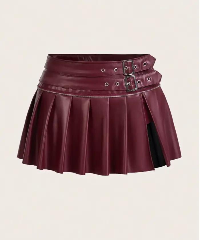 Jupe plissée Sexy épicée pour femmes, jupe Ultra courte, fente polyvalente