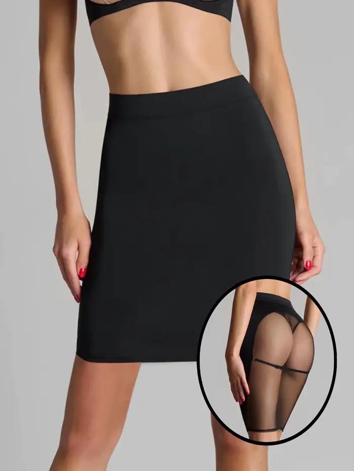 Jupe moulante classique polyvalente style rétro américain avec dos en maille transparente