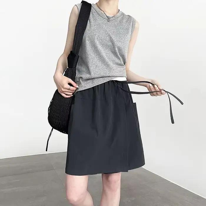 Jupe coréenne d'été YEMOCILE femelle adulte polyester coupe régulière plage style streetwear