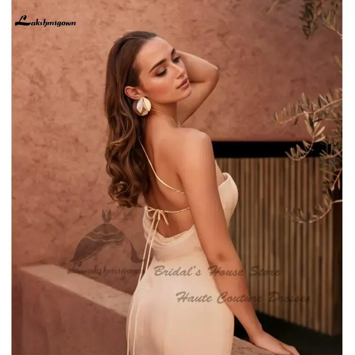 Yanshmigown-Robe de Mariée Fourreau Sexy en Satin Doux, Patients de Plage, Quelle que soit la Réception Personnalisée, QueParty, Une Initiée, 2025