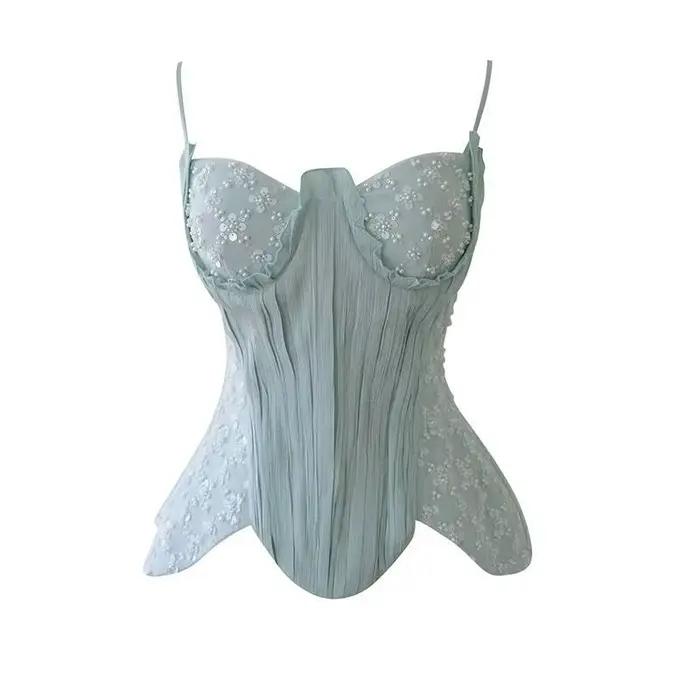 IEQJ – jupe simple plissée à taille élastique pour femmes