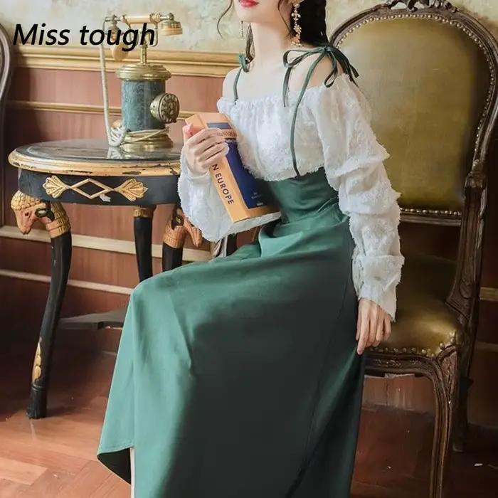 Jupe longue Miss Tough bas de Lolita style vintage Y2K pour femmes ajustée chic et confortable pour occasions spéciales et cosplay