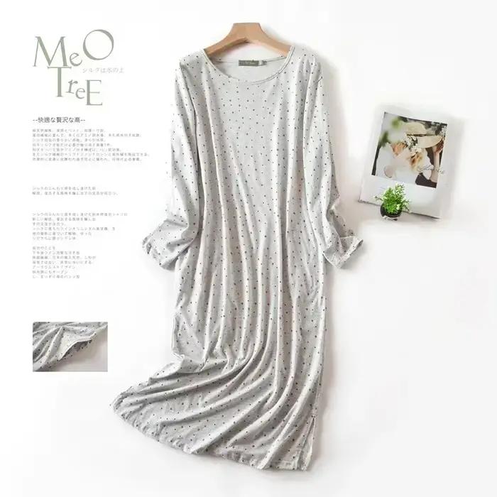 Grande taille Multi couleurs femmes impression chemise de nuit pour printemps et automne à manches longues dames mignon vêtements de nuit longue Style chemise de nuit