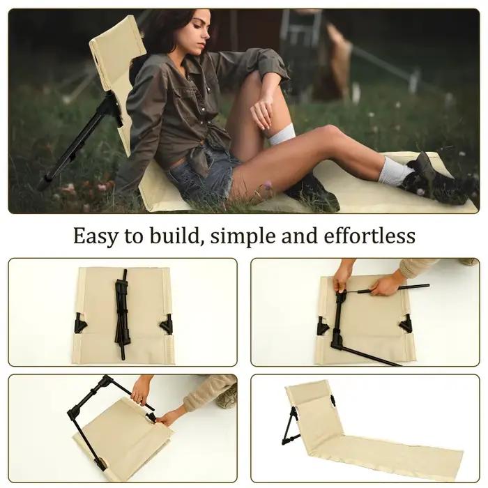 Chaise de sol pliable d'extérieur, chaise longue pliable pour le jardin, le parc et le pique-nique