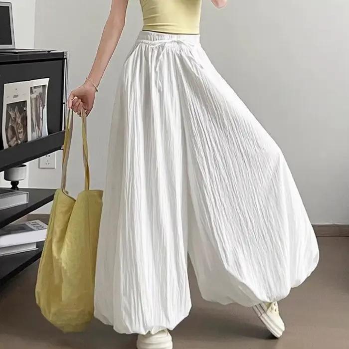 Pantalon Jupe Jaune à Motifs Floraux pour Femme