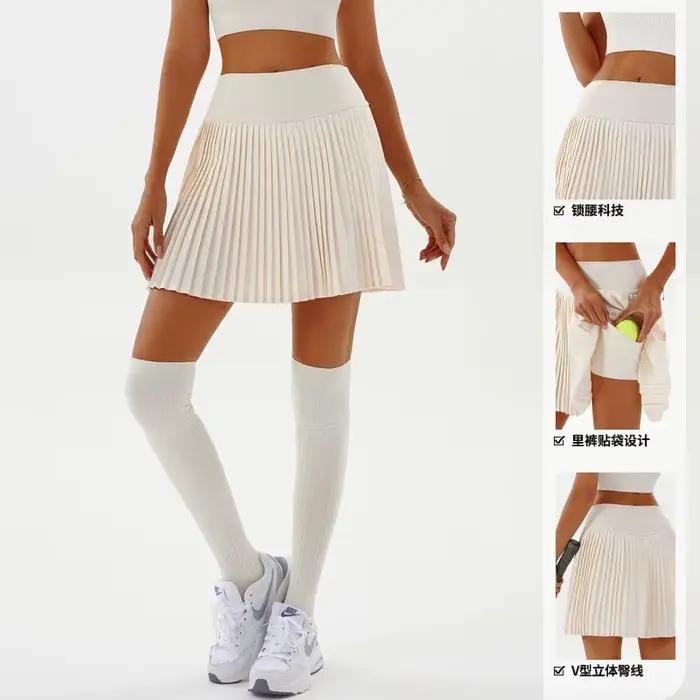 Femmes jupes de Tennis plissées sport taille haute Yoga Fitness jupe courte Gym Golf coupe ajustée Mini