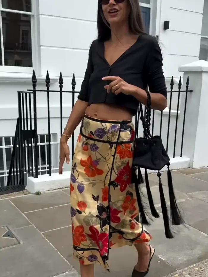 Jupe asymétrique à volants polyester décontractée pour femmes mode été 2026 occasions spéciales sorties travaux festive