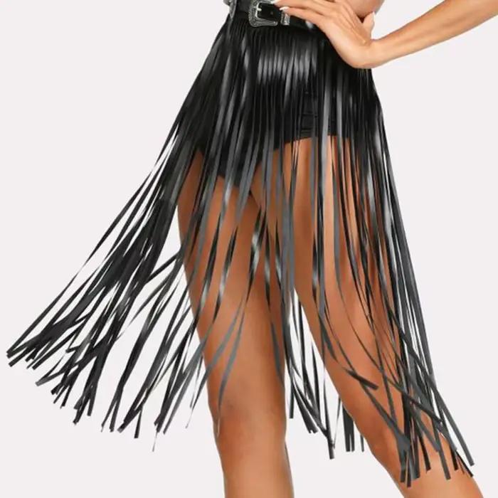 Jupe en Faux Cuir Punk Femme Occasionnels Festifs Danse Fête Clubwear Halloween Rave Partie Musique